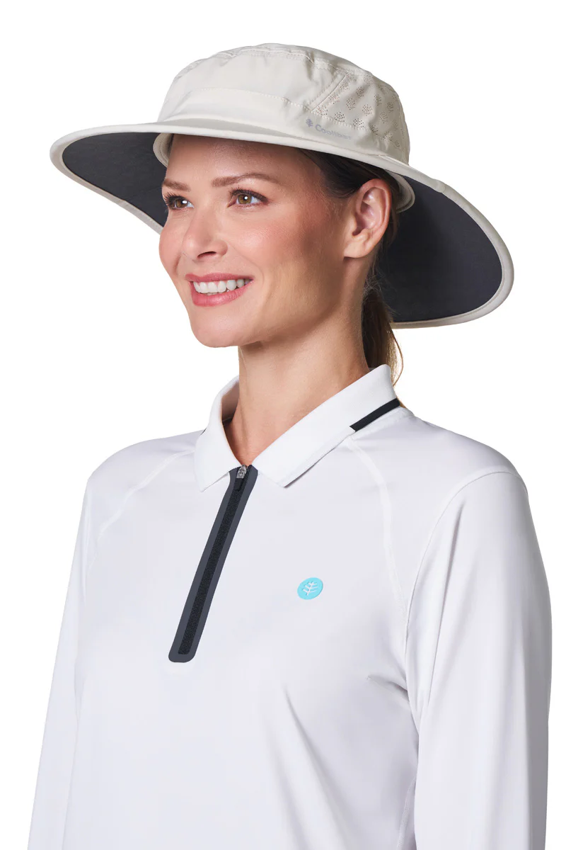 Fore Performance Golf Hat with Wide Brim | Stone - Image 5