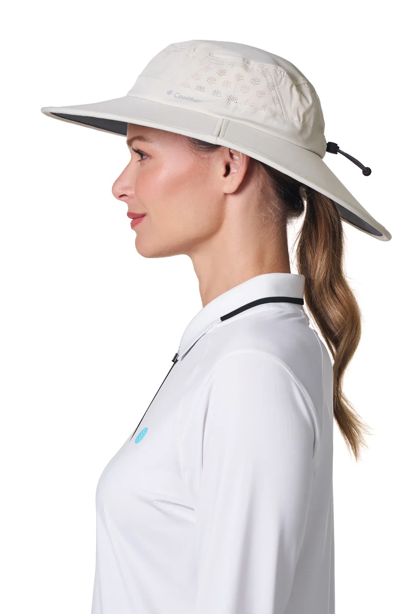 Fore Performance Golf Hat with Wide Brim | Stone - Image 6