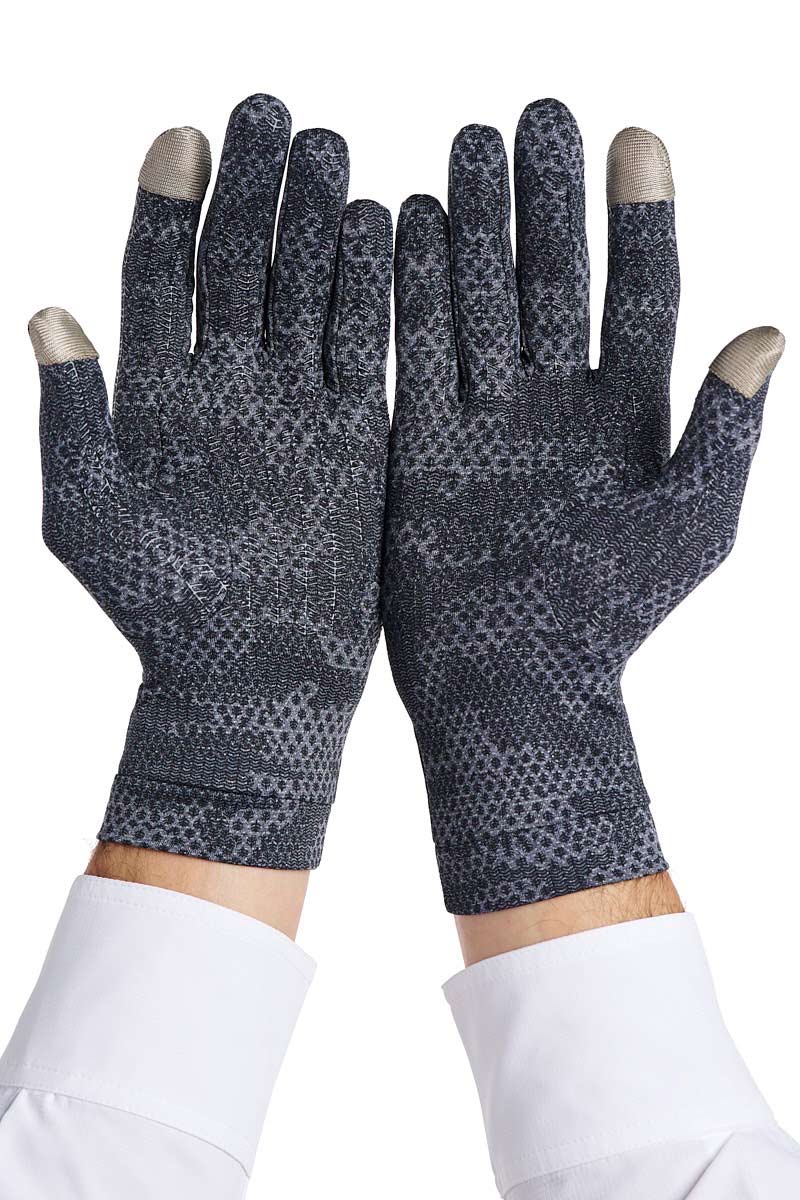 Unisex Gannett Full Finger Gloves | Charcoal Coolibar Camo - Image 5