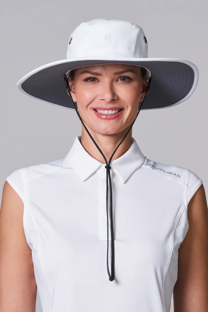 Leo Shapeable Wide Brim Hat | White/Carbon - Image 2
