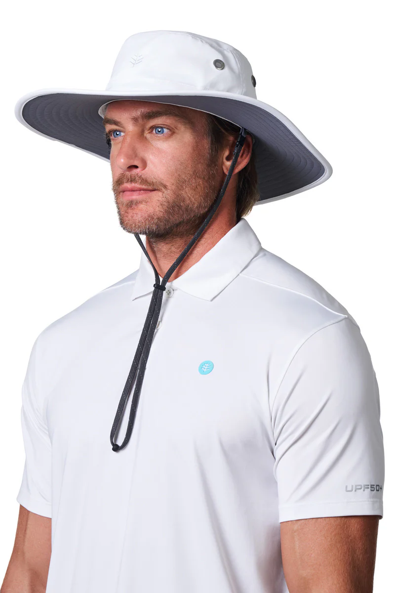 Leo Shapeable Wide Brim Hat | White/Carbon - Image 3