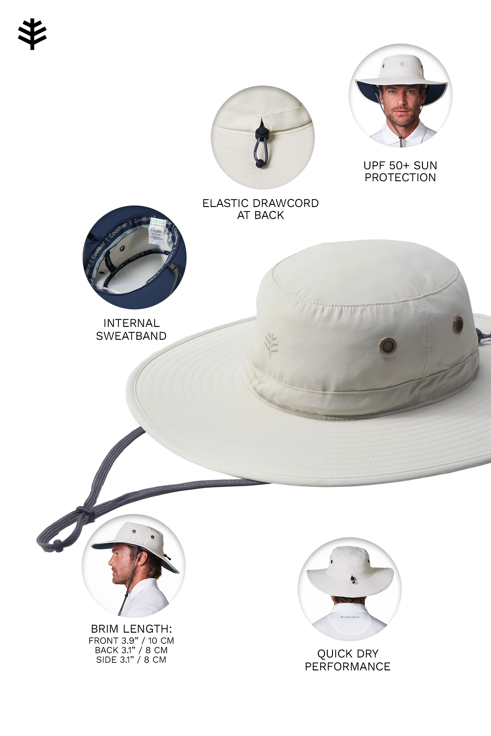 Leo Shapeable Wide Brim Hat | White/Carbon - Image 5