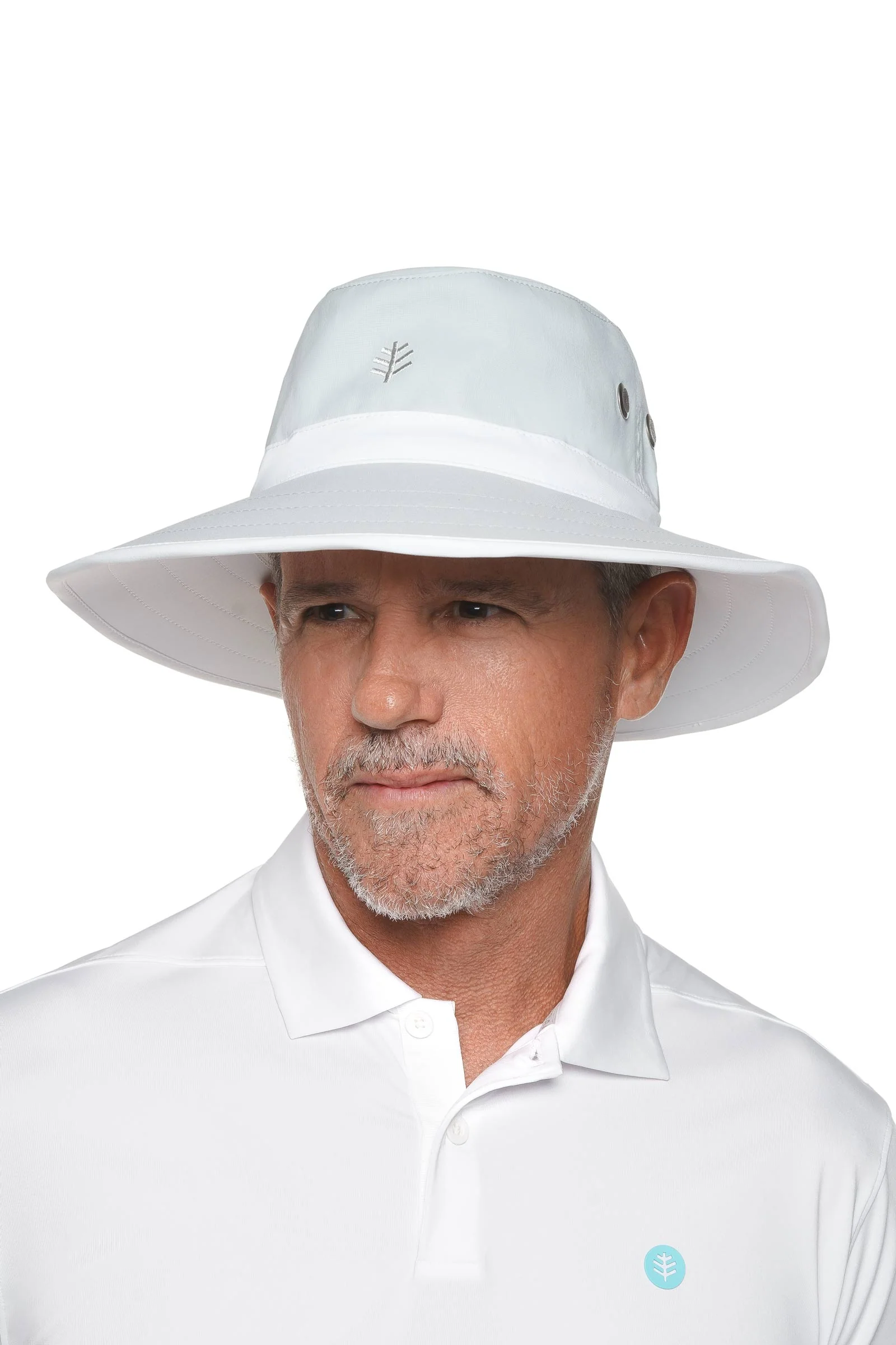 Unisex Matchplay Wide Brim Golf Hat | Silver/White - Image 2