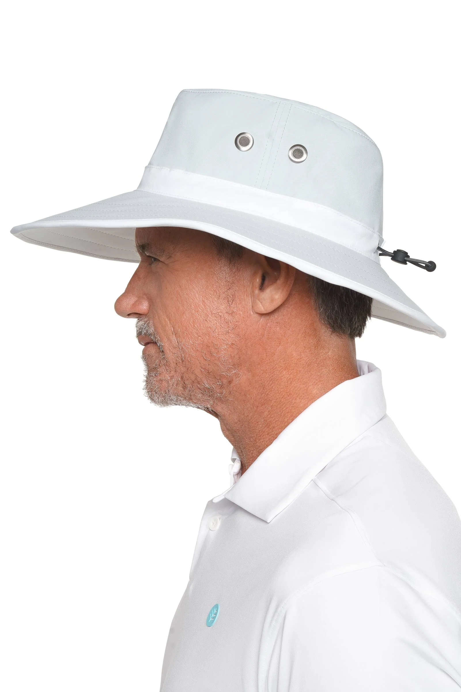 Unisex Matchplay Wide Brim Golf Hat | Silver/White - Image 4