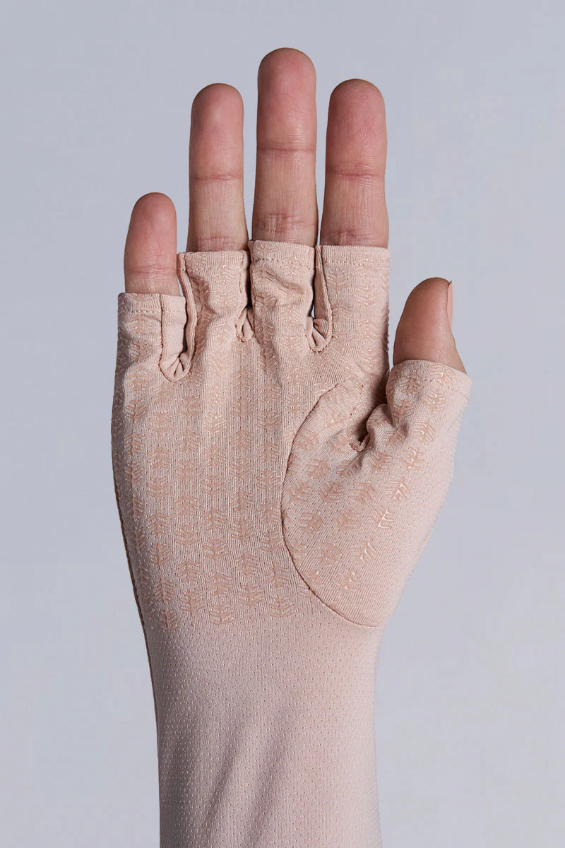 Unisex Perpetua Long Fingerless Gloves | Beige - Image 3