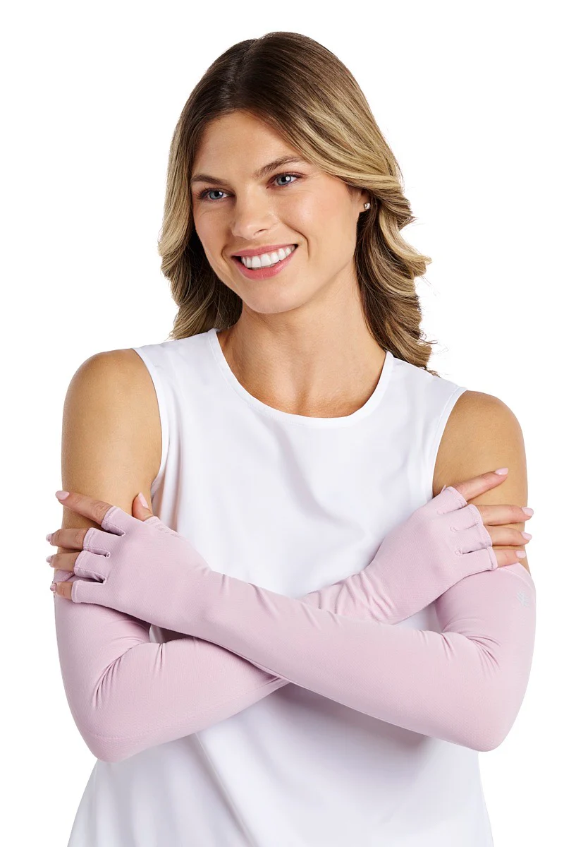 Unisex Perpetua Long Fingerless Gloves | Dusty Mauve - Image 3