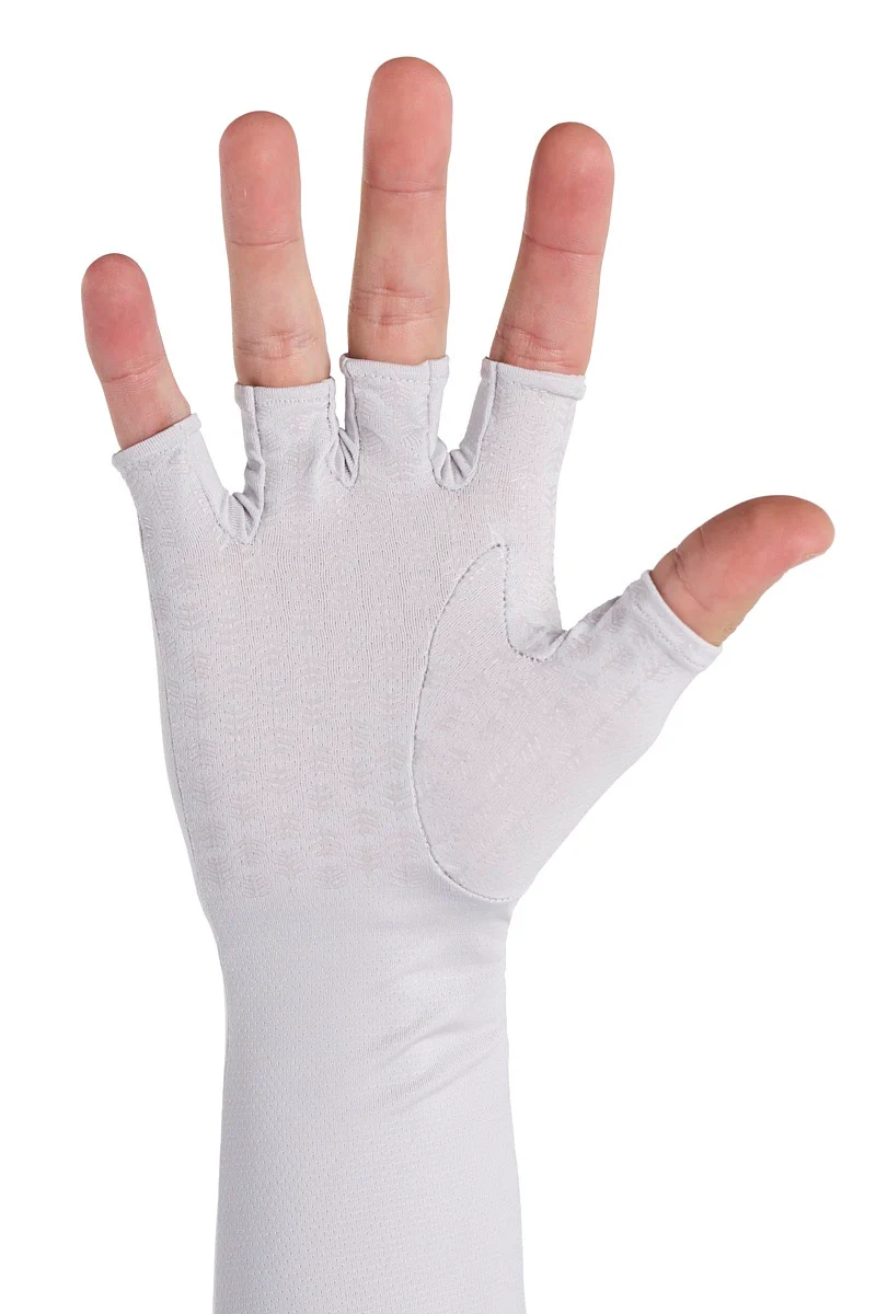 Unisex Perpetua Long Fingerless Gloves | Sleek Grey - Image 3