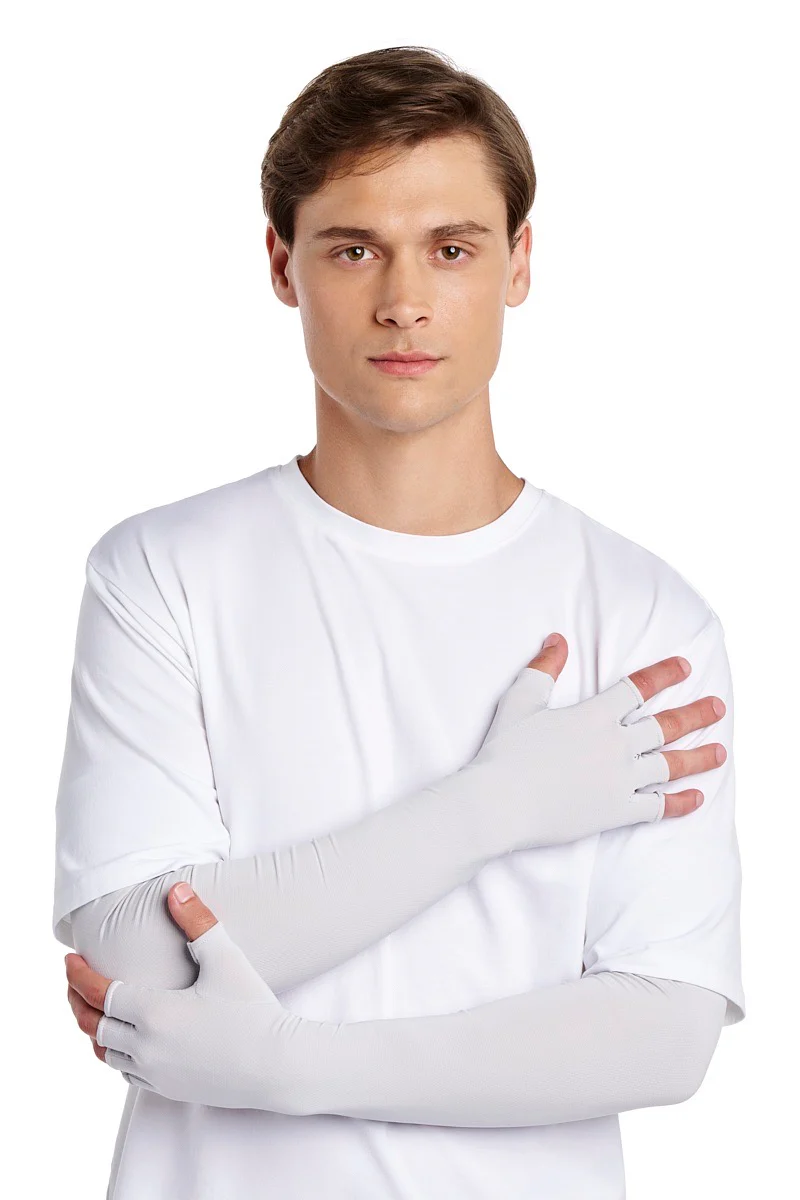 Unisex Perpetua Long Fingerless Gloves | Sleek Grey - Image 4