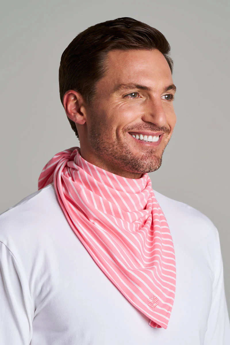 Unisex Sanibel Everyday Beach Bandana | Flamingo Pink/White Stripe - Image 3