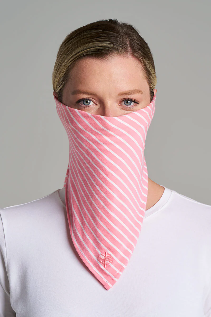 Unisex Sanibel Everyday Beach Bandana | Flamingo Pink/White Stripe - Image 5