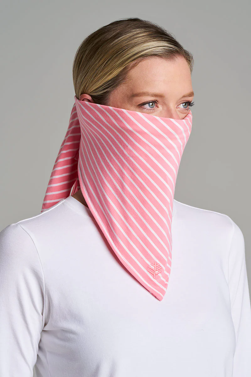 Unisex Sanibel Everyday Beach Bandana | Flamingo Pink/White Stripe - Image 6