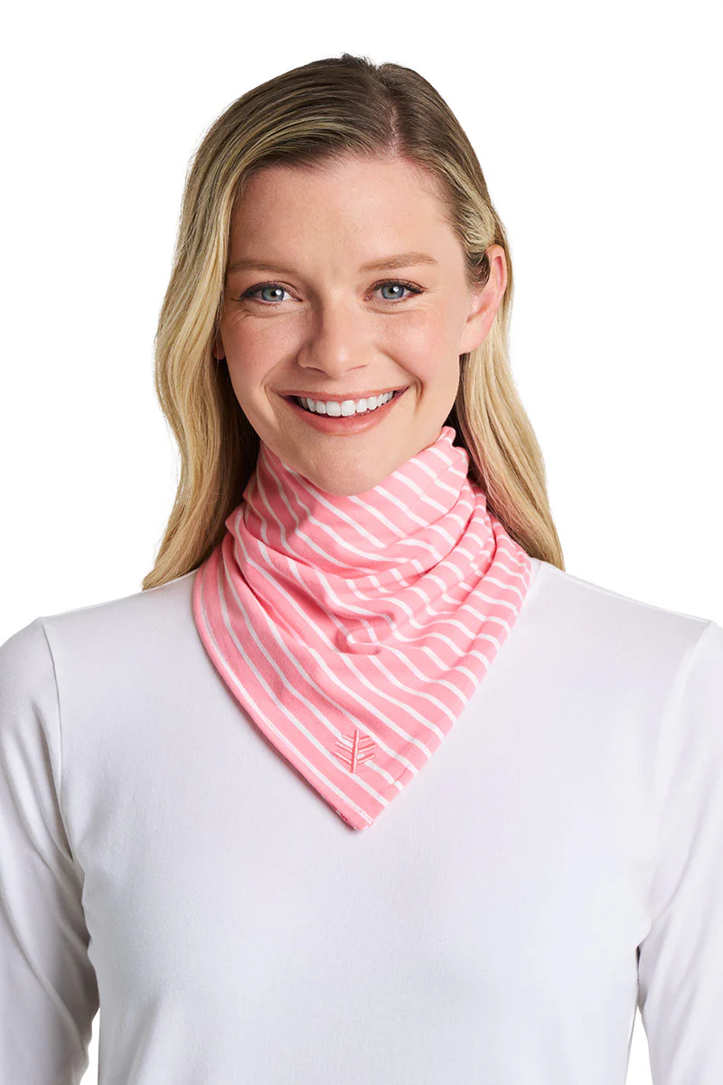 Unisex Sanibel Everyday Beach Bandana | Flamingo Pink/White Stripe - Image 8