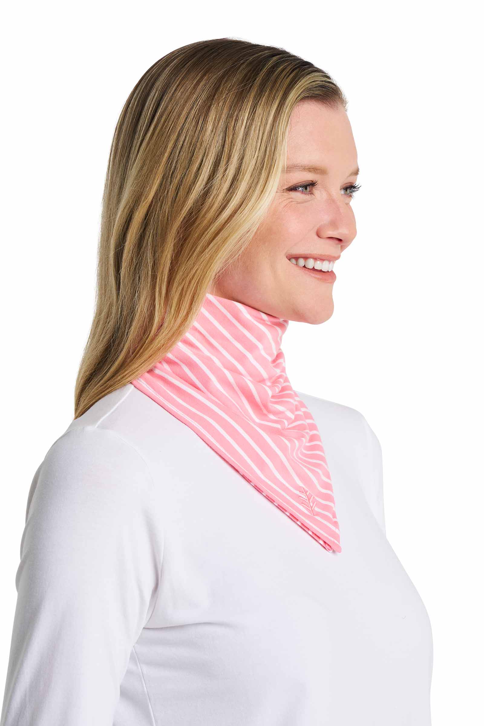 Unisex Sanibel Everyday Beach Bandana | Flamingo Pink/White Stripe - Image 9