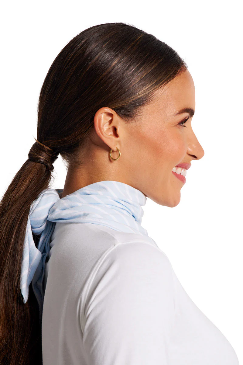 Unisex Sanibel Everyday Beach Bandana | Skyride/White Stripe - Image 8