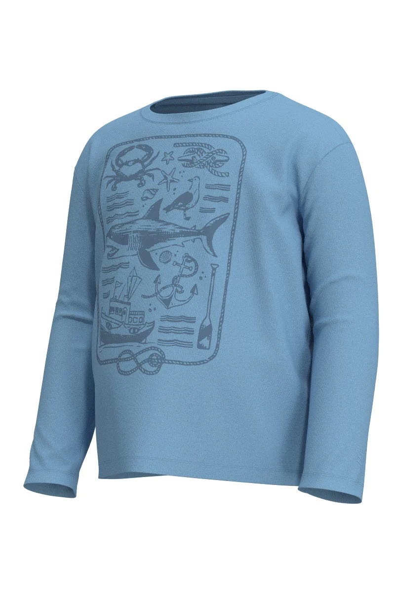 Toddler Coco Plum Everyday Long Sleeve Graphic T-Shirt | Arctic Blue Sea Tales - Image 2