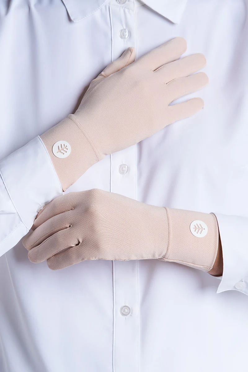 Unisex Fuji Convertible Fingertip Sun Gloves | Beige - Image 5