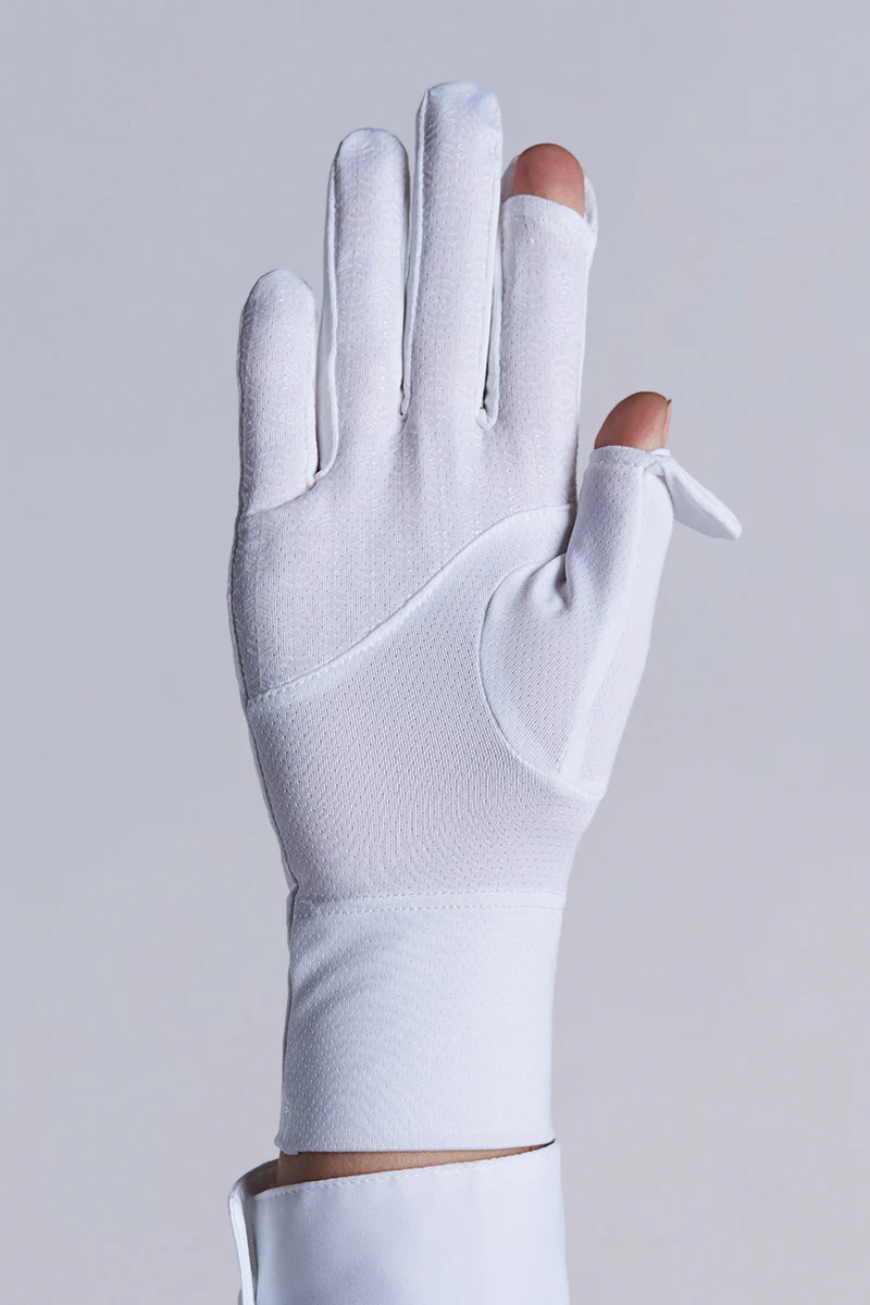Unisex Fuji Convertible Fingertip Sun Gloves | White - Image 3