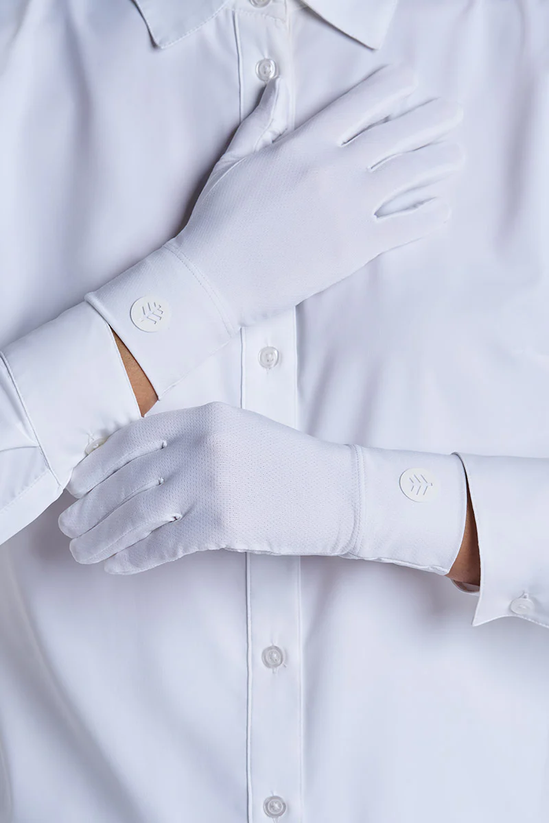 Unisex Fuji Convertible Fingertip Sun Gloves | White - Image 5