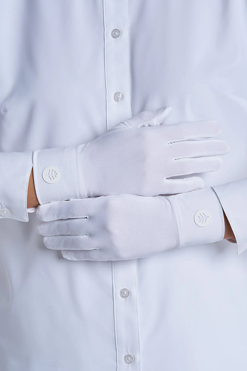 Unisex Fuji Convertible Fingertip Sun Gloves | White - Image 6