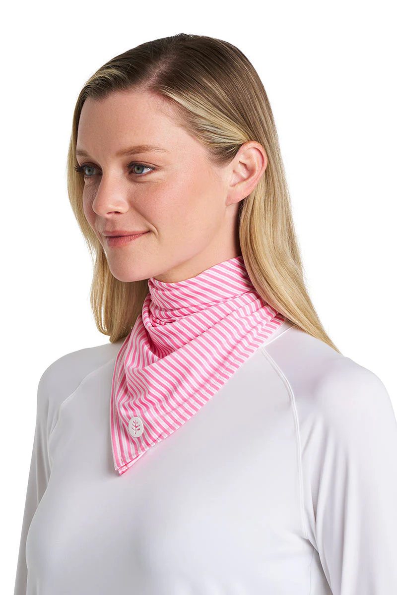 Unisex Virasana Performance Bandana | Flamingo Pink/White Stripe - Image 10
