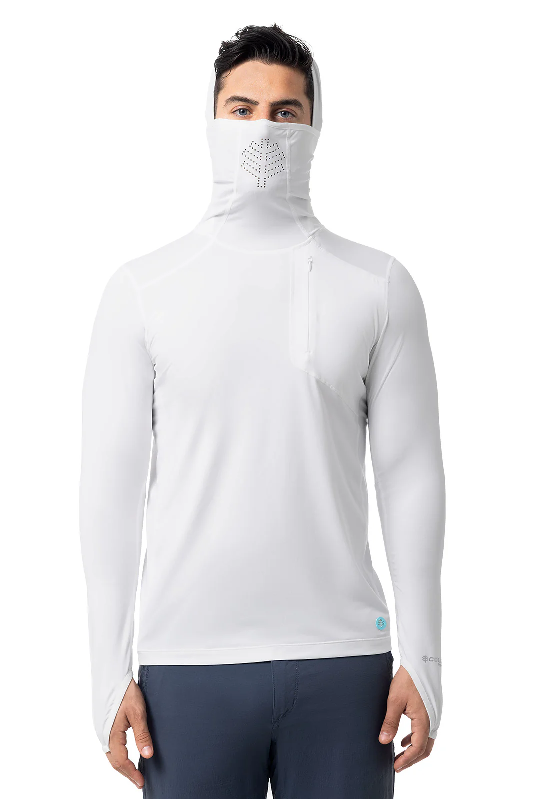Men's Vented Andros Fishing Hoodie | White - Image 9