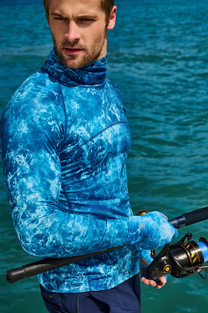 Men's Andros Vented Fishing T-Shirt | Blue Water Print - Image 2