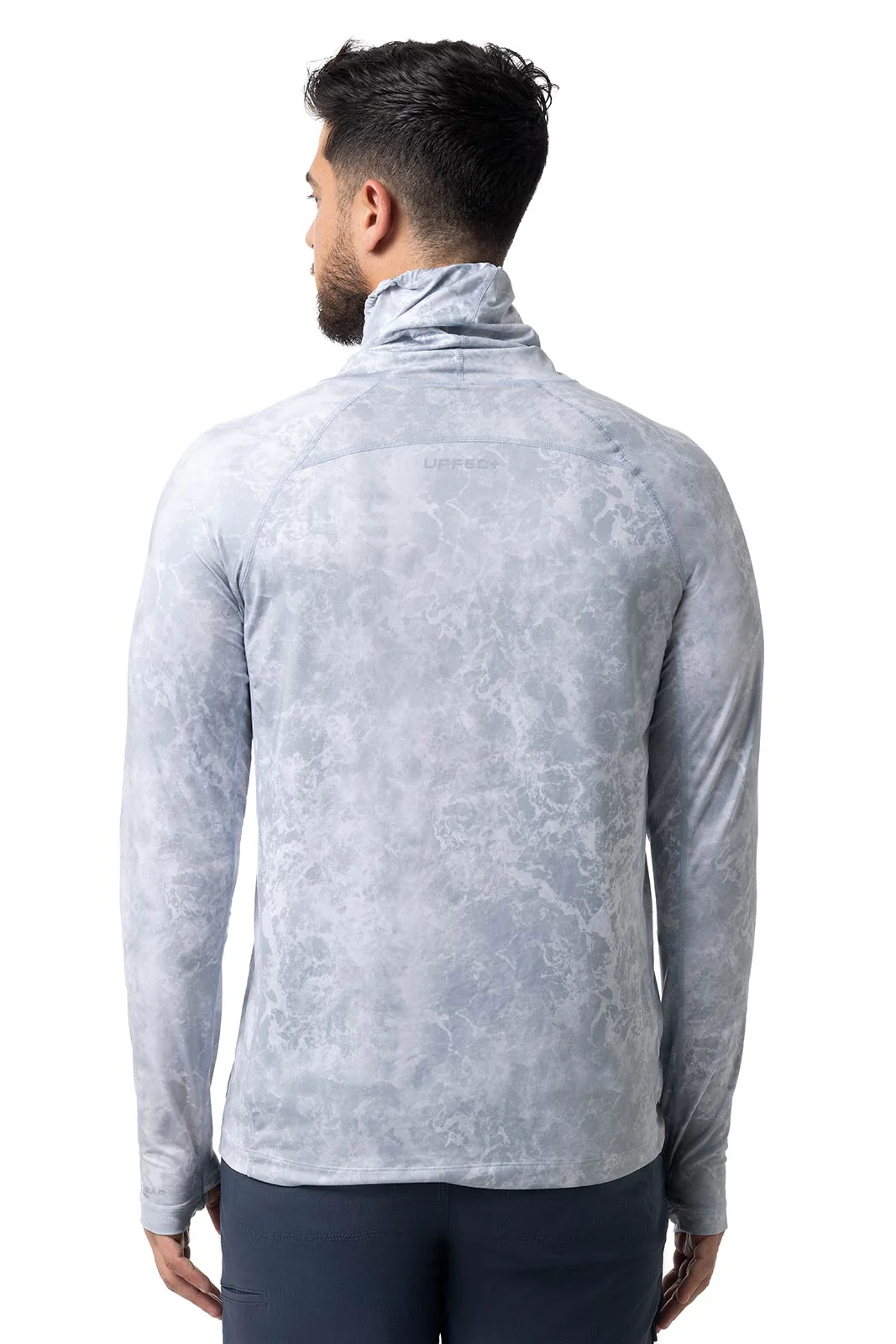 Men's Andros Vented Fishing T-Shirt | Grey Water Print - Image 3