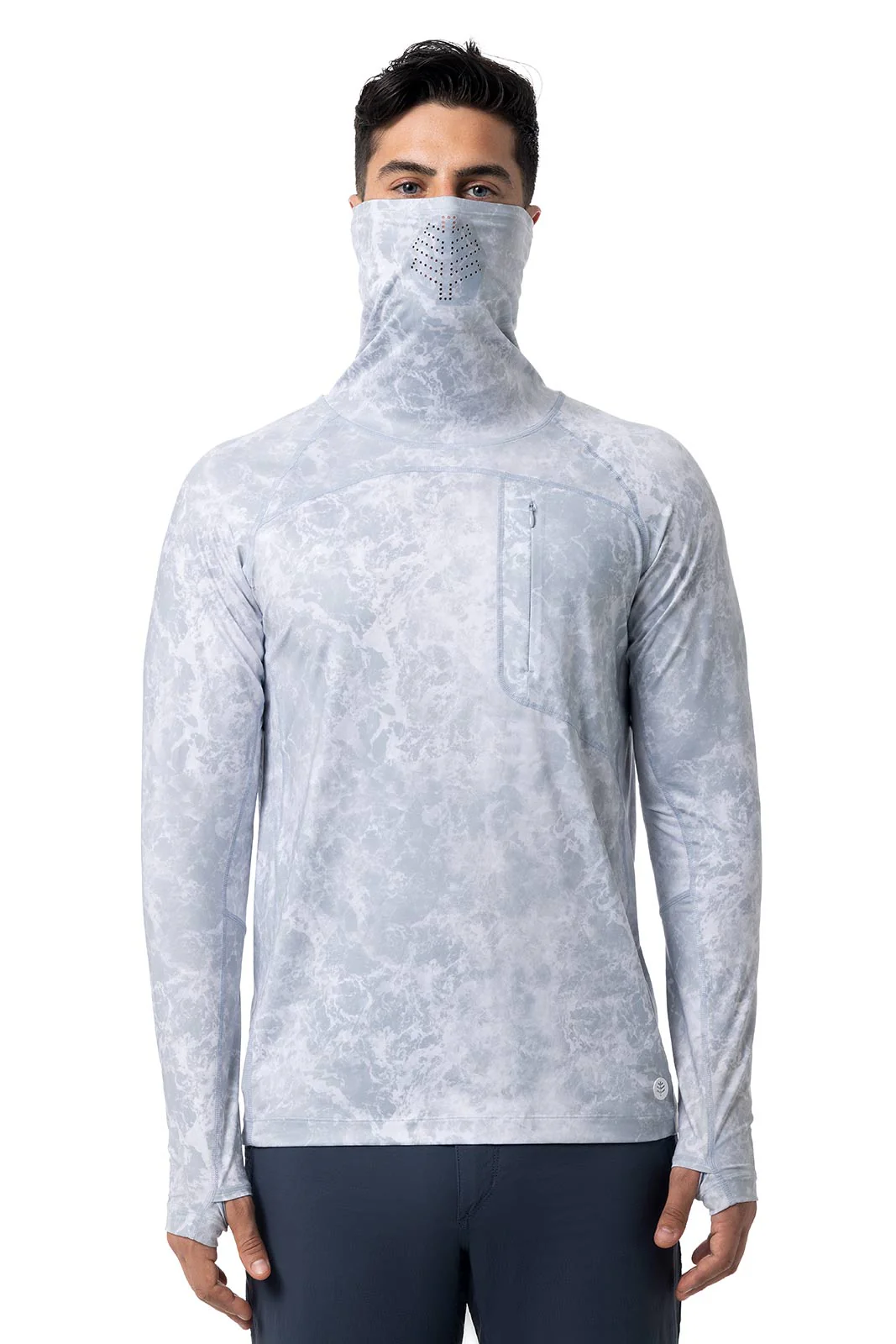 Men's Andros Vented Fishing T-Shirt | Grey Water Print - Image 4