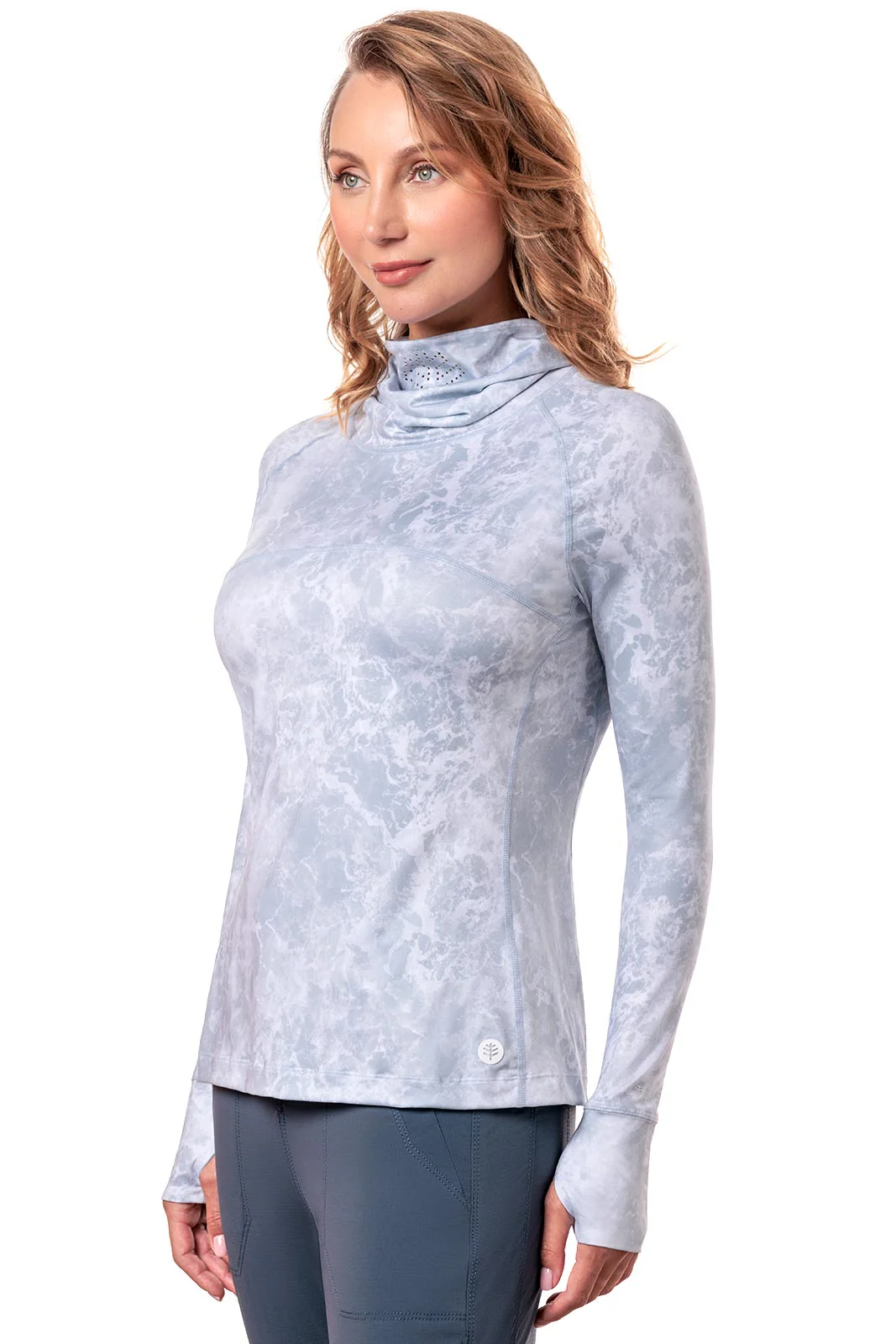 Women's Paros Vented Fishing T-Shirt | Grey Water Print - Image 4