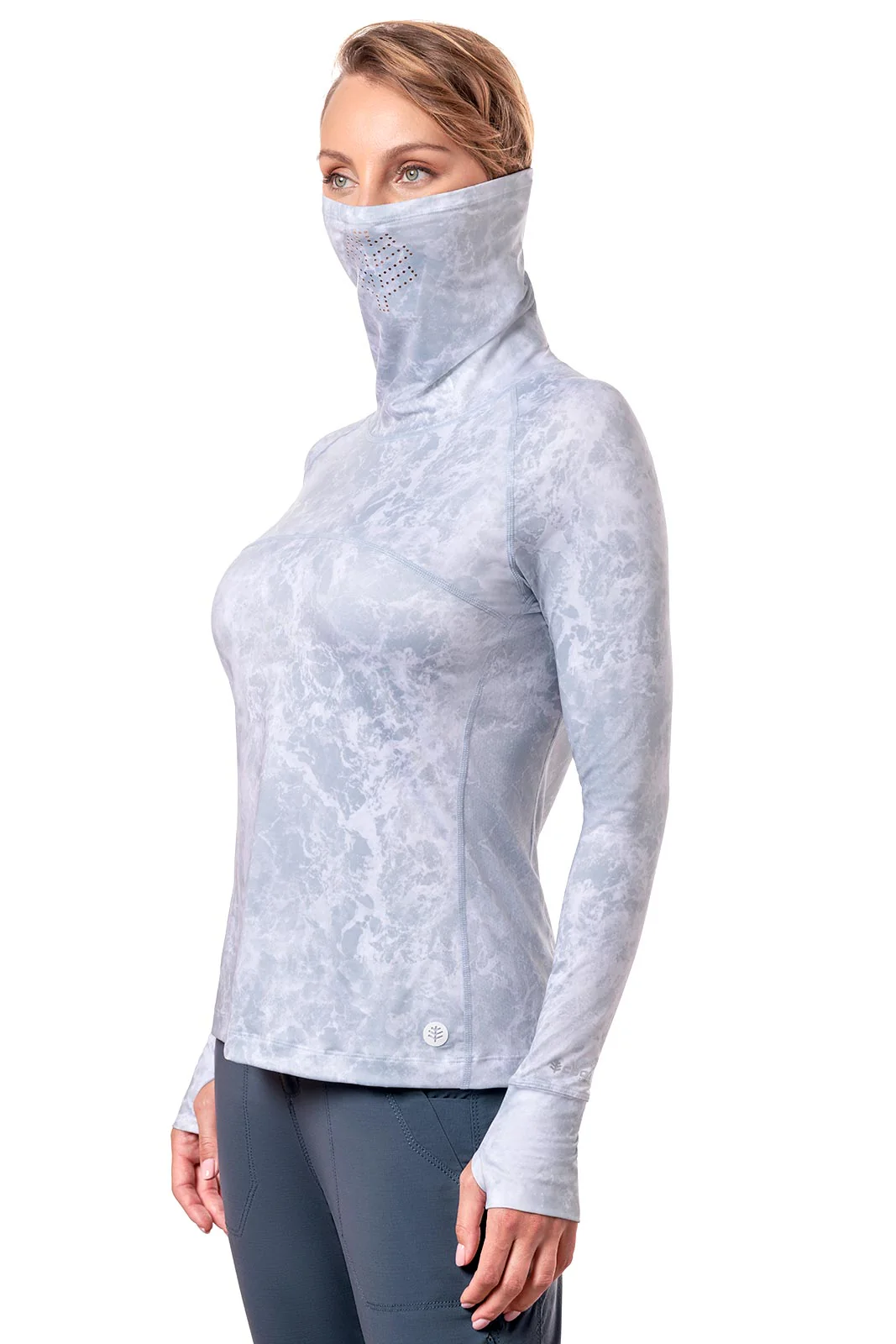 Women's Paros Vented Fishing T-Shirt | Grey Water Print - Image 5
