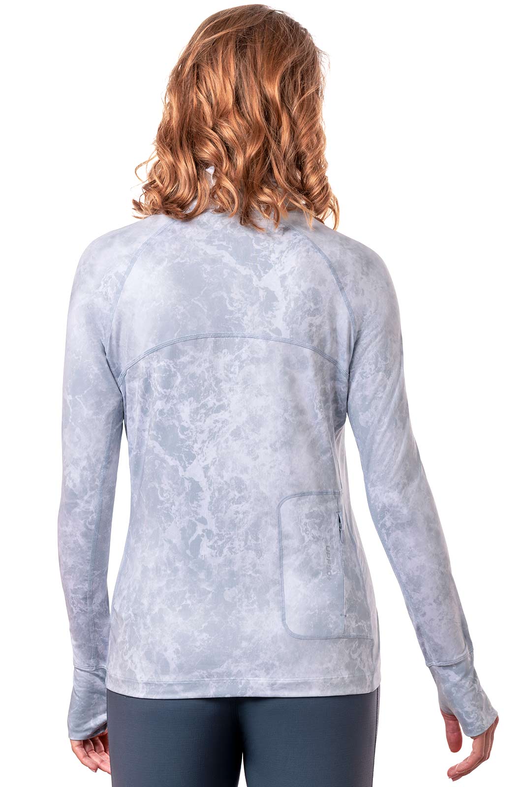 Women's Paros Vented Fishing T-Shirt | Grey Water Print - Image 7
