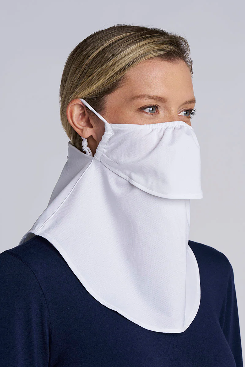 Vermilion Face Mask with Neck Coverage | White - Image 3