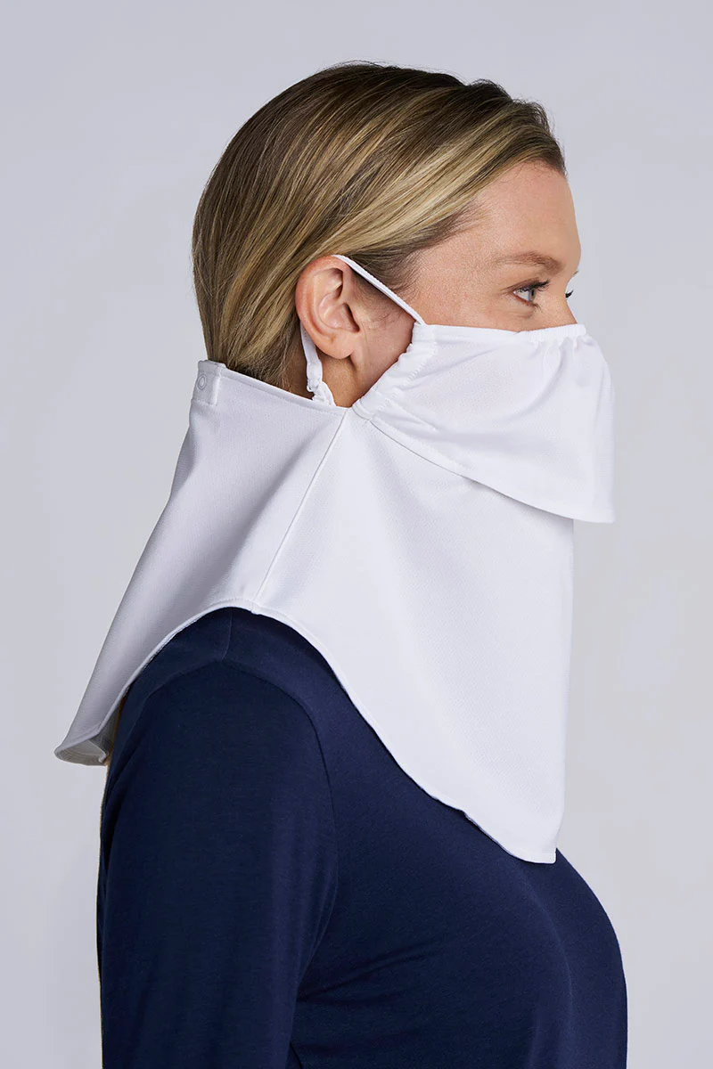 Vermilion Face Mask with Neck Coverage | White - Image 4