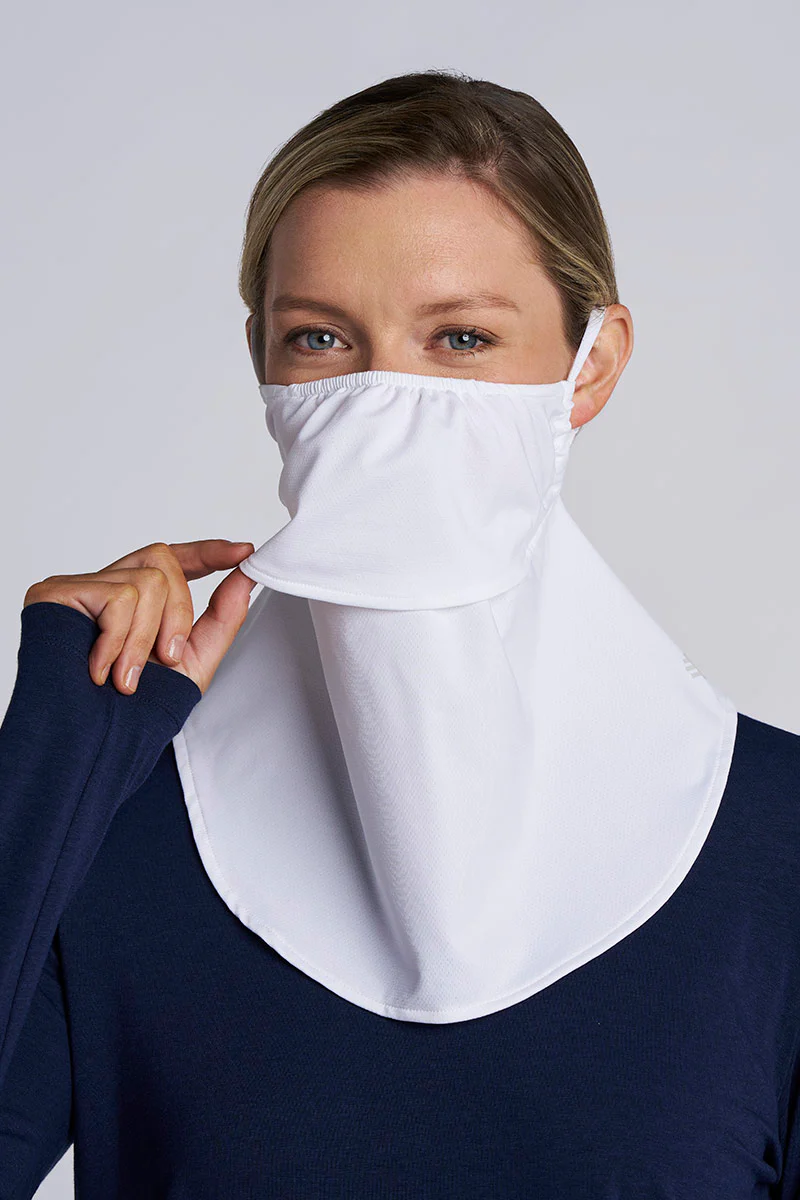 Vermilion Face Mask with Neck Coverage | White - Image 7
