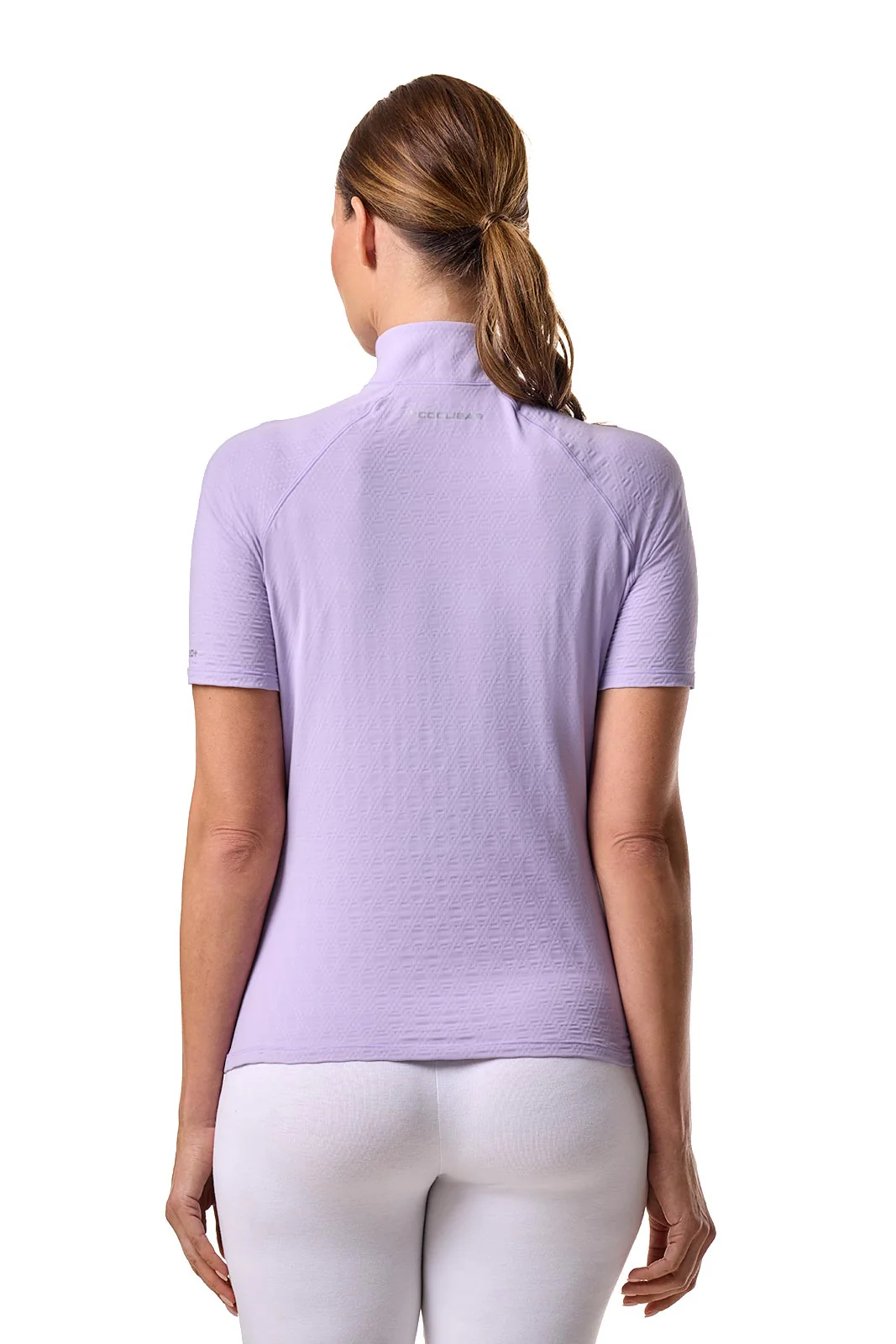 Women's Albatross Elbow Sleeve Mock Neck Top | Lavendula Diamond Jacquard - Image 4