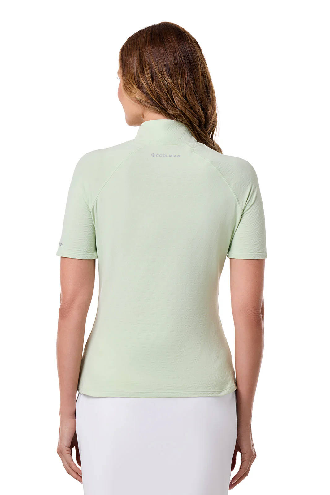 Women's Albatross Elbow Sleeve Mock Neck Top | Seedling Diamond Jacquard - Image 4