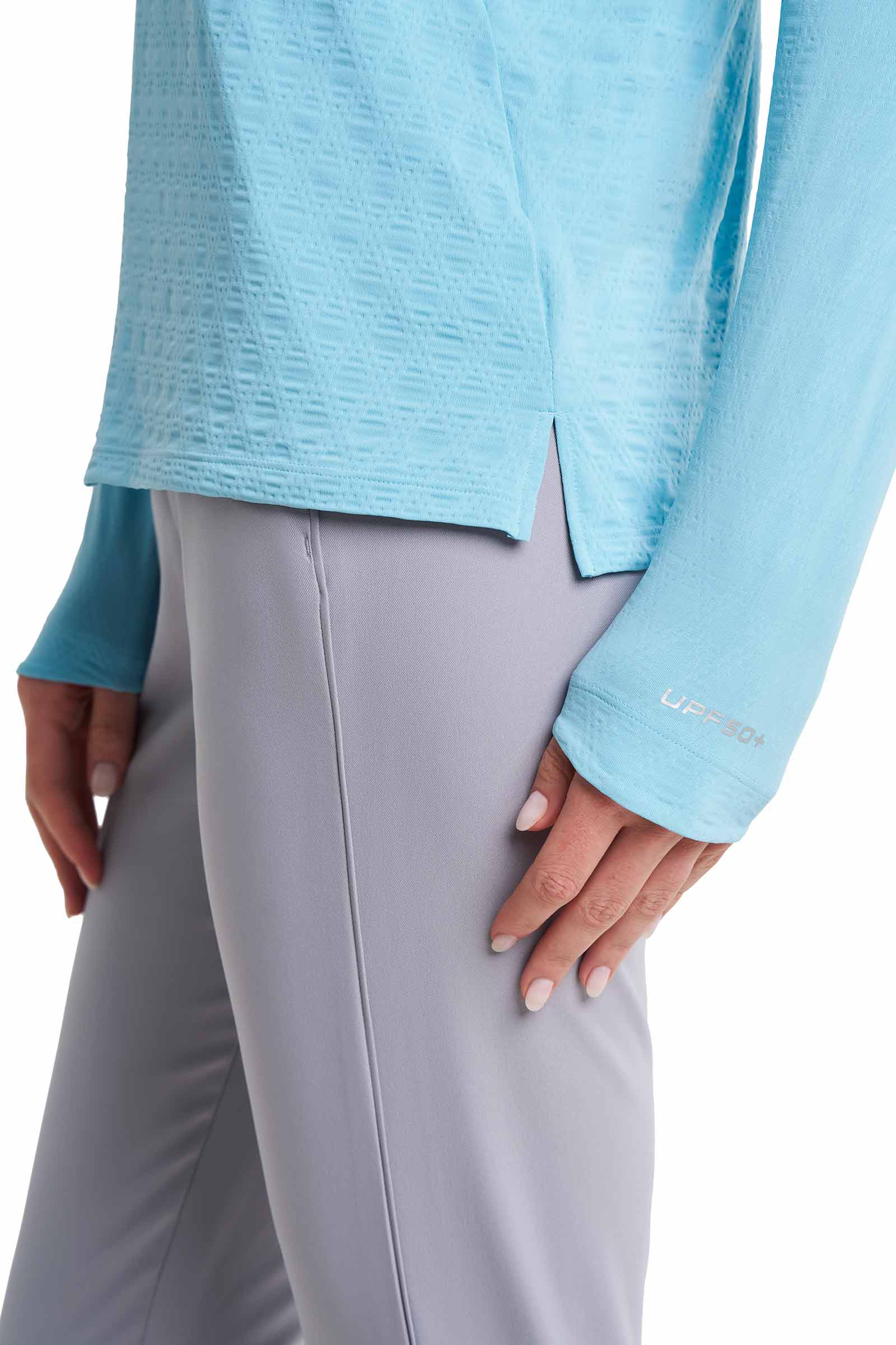 Women's Albatross Long Sleeve Pullover | Arctic Blue Diamond Jacquard - Image 8