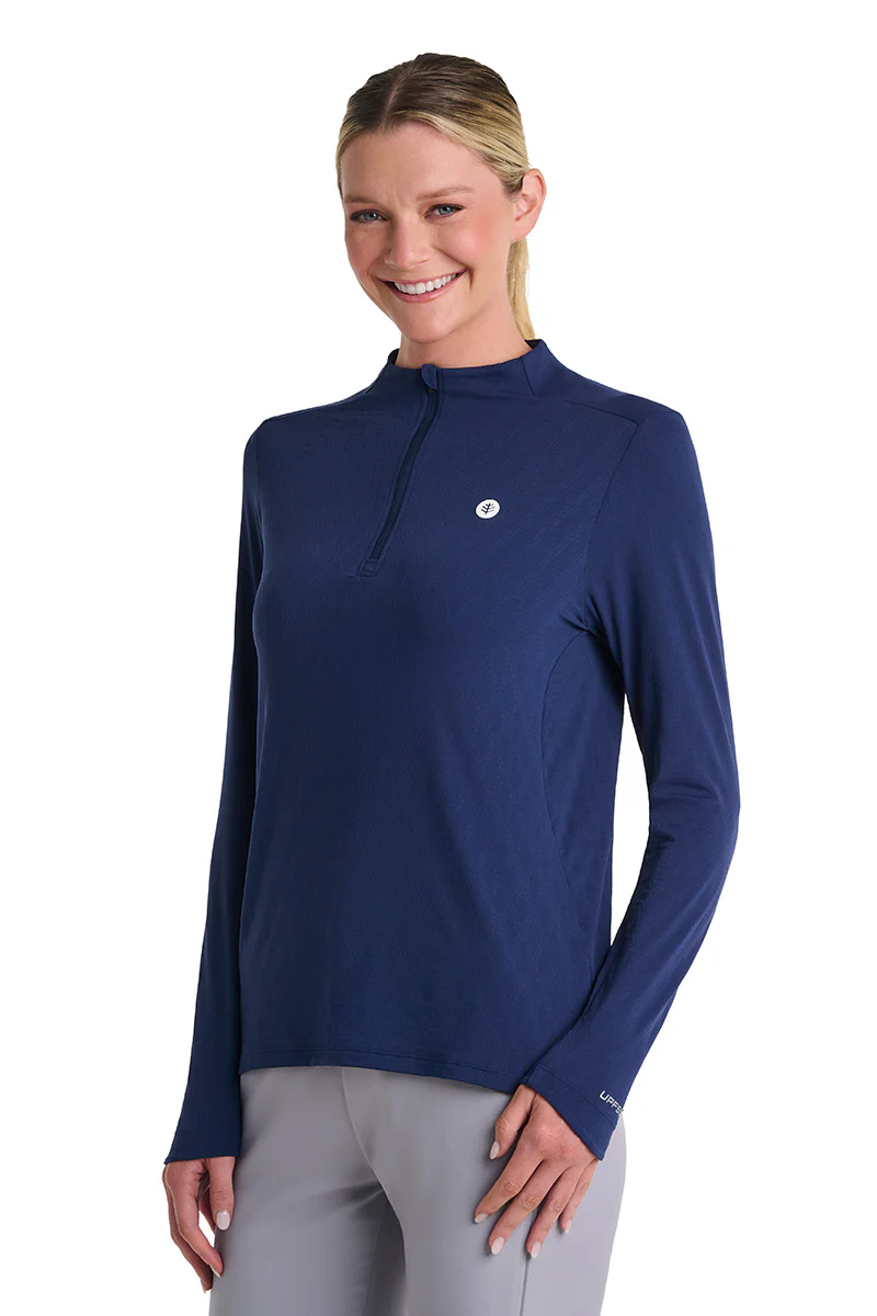 Women's Albatross Long Sleeve Pullover | Navy Diamond Jacquard - Image 3