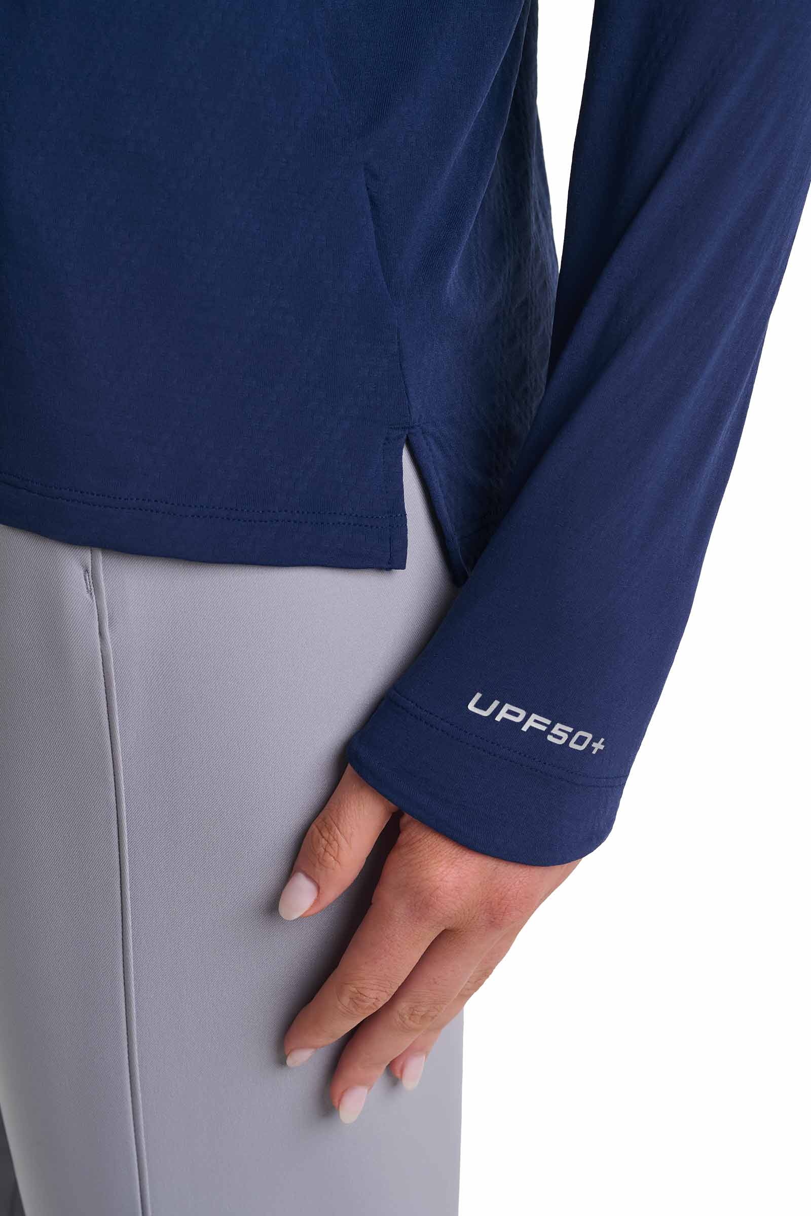 Women's Albatross Long Sleeve Pullover | Navy Diamond Jacquard - Image 6
