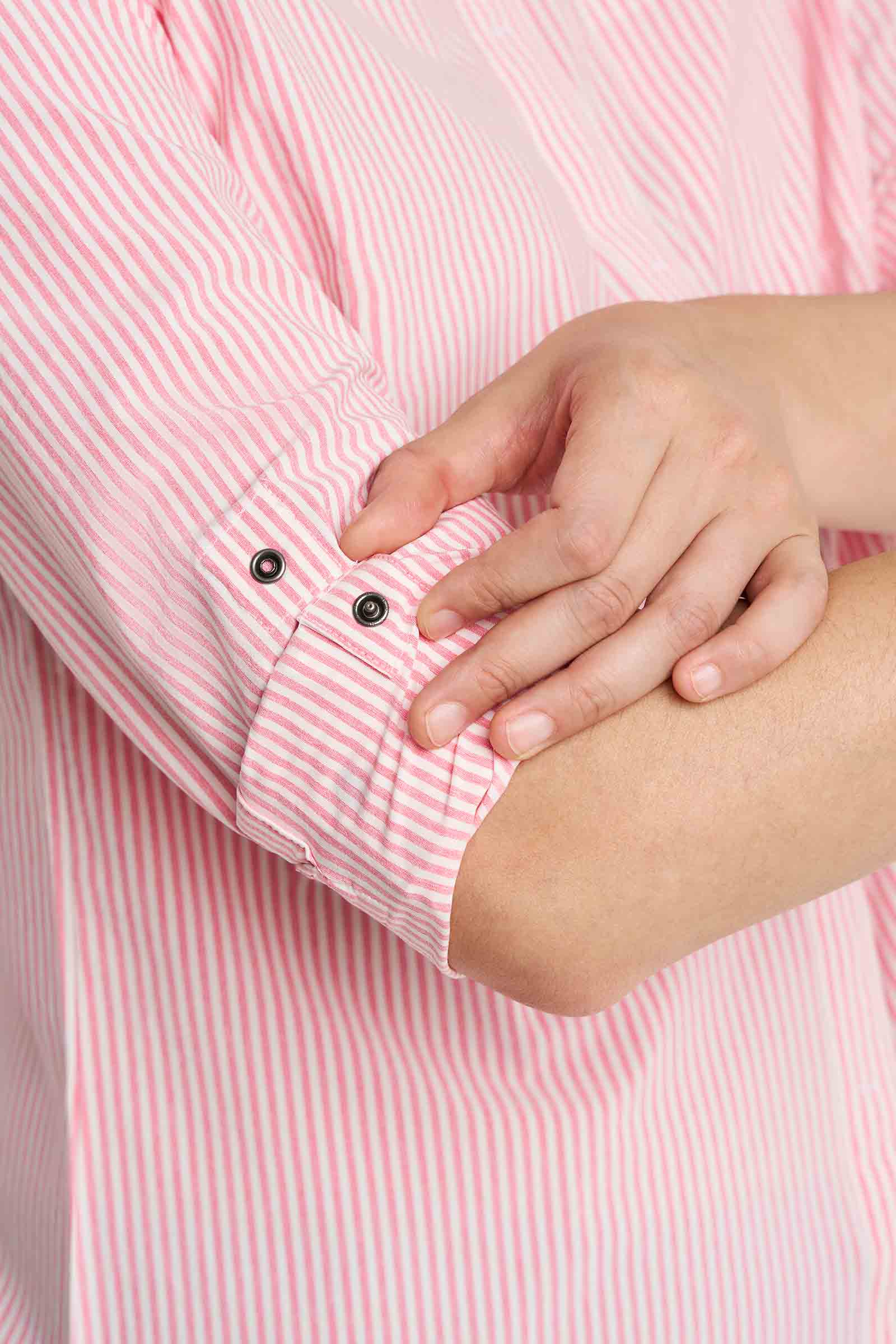 Women's Amara Smart Long Sleeve Shirt | White/Flamingo Pink Stripe - Image 13