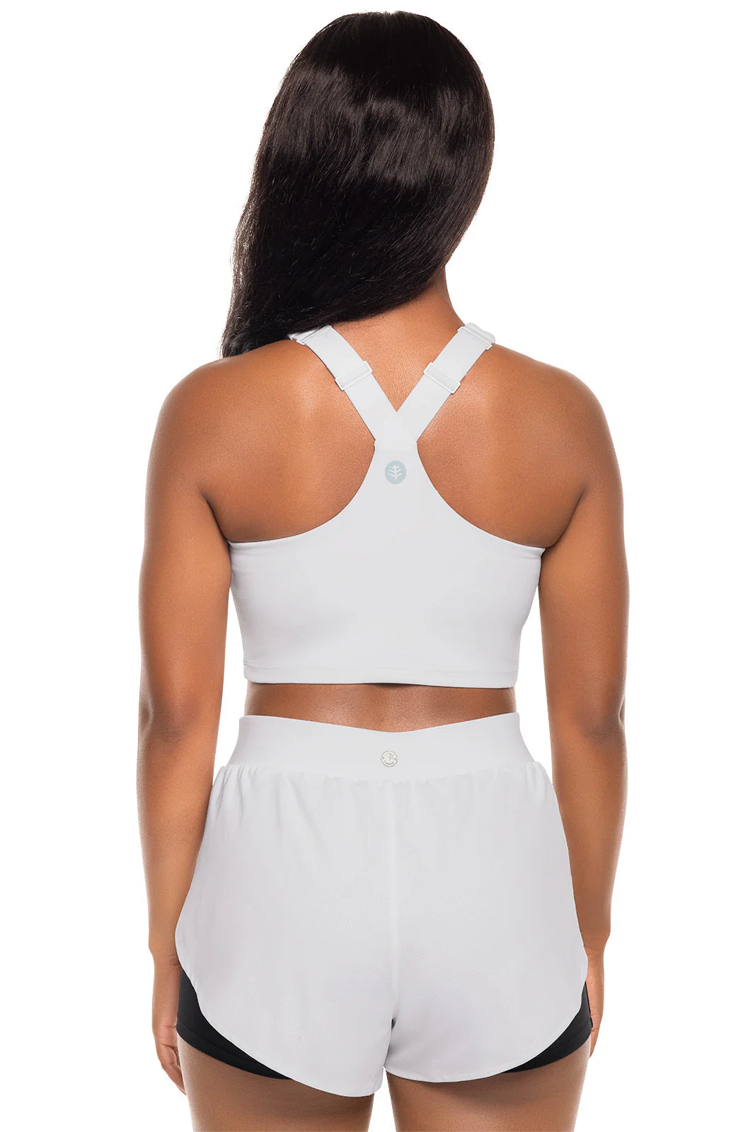 Women's Ananda Long Line Yoga Sports Bra | White - Image 3