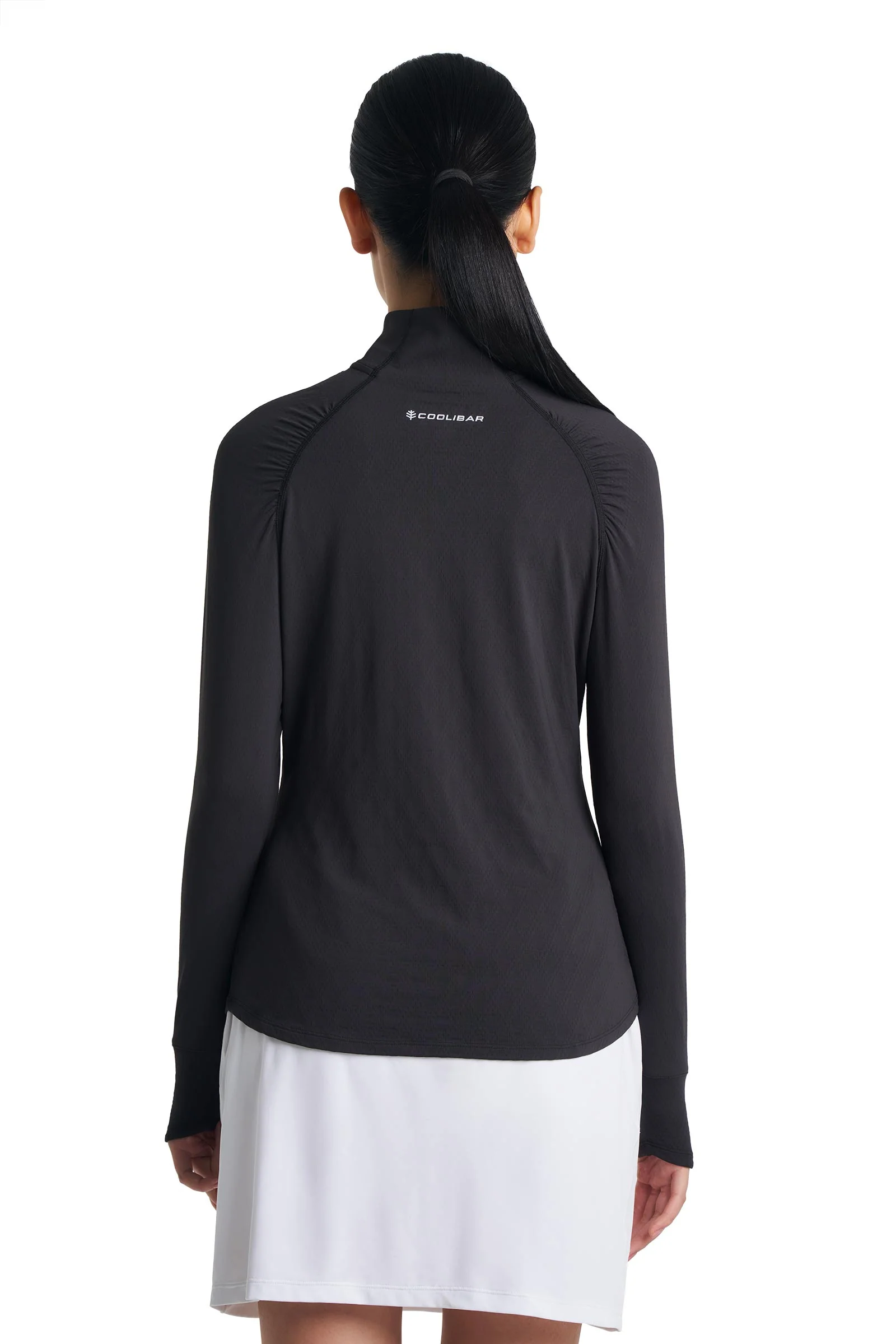 Women's Arabella Quarter-Zip Golf Shirt | Black Diamond Jacquard - Image 4