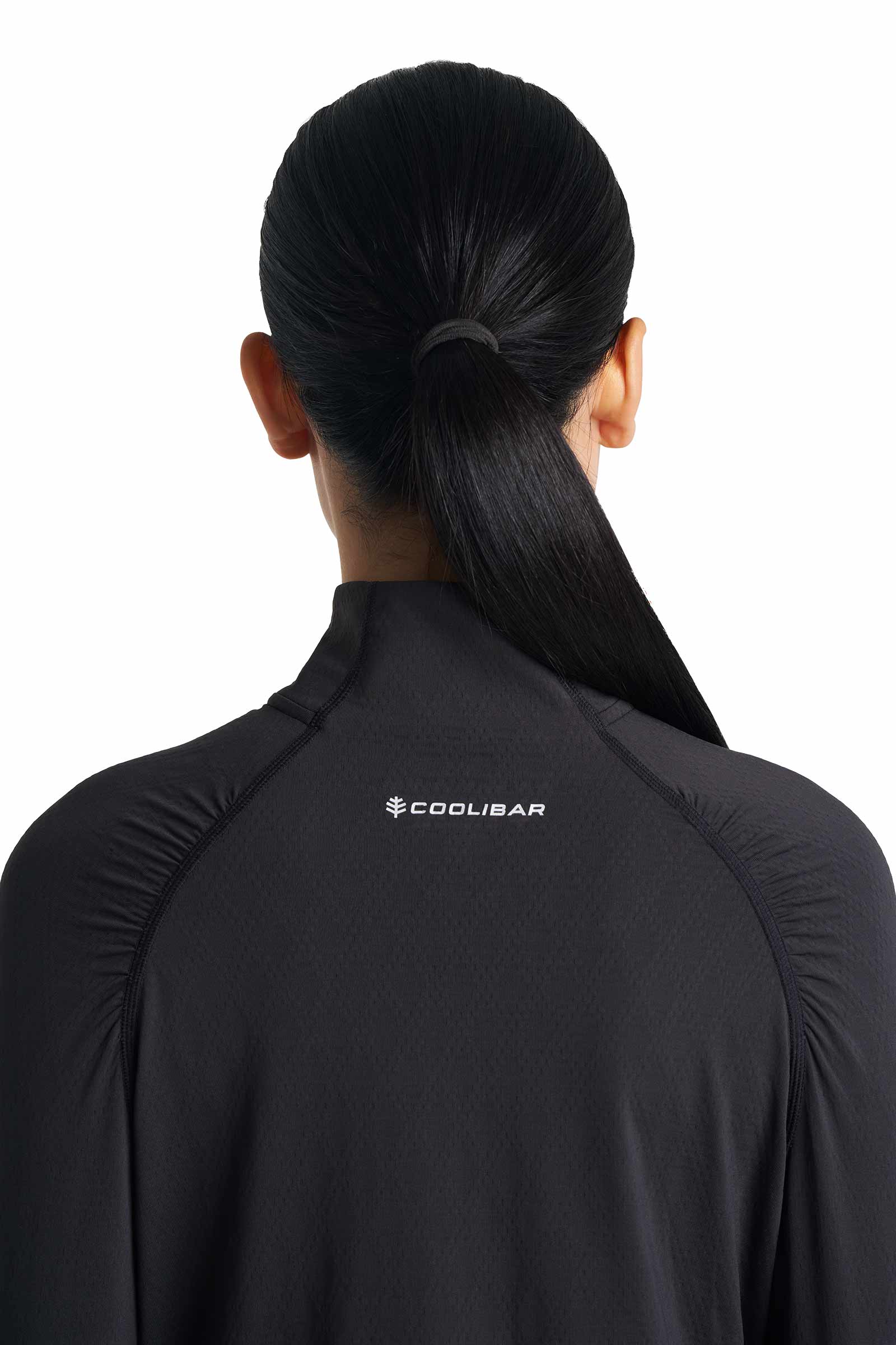 Women's Arabella Quarter-Zip Golf Shirt | Black Diamond Jacquard - Image 5