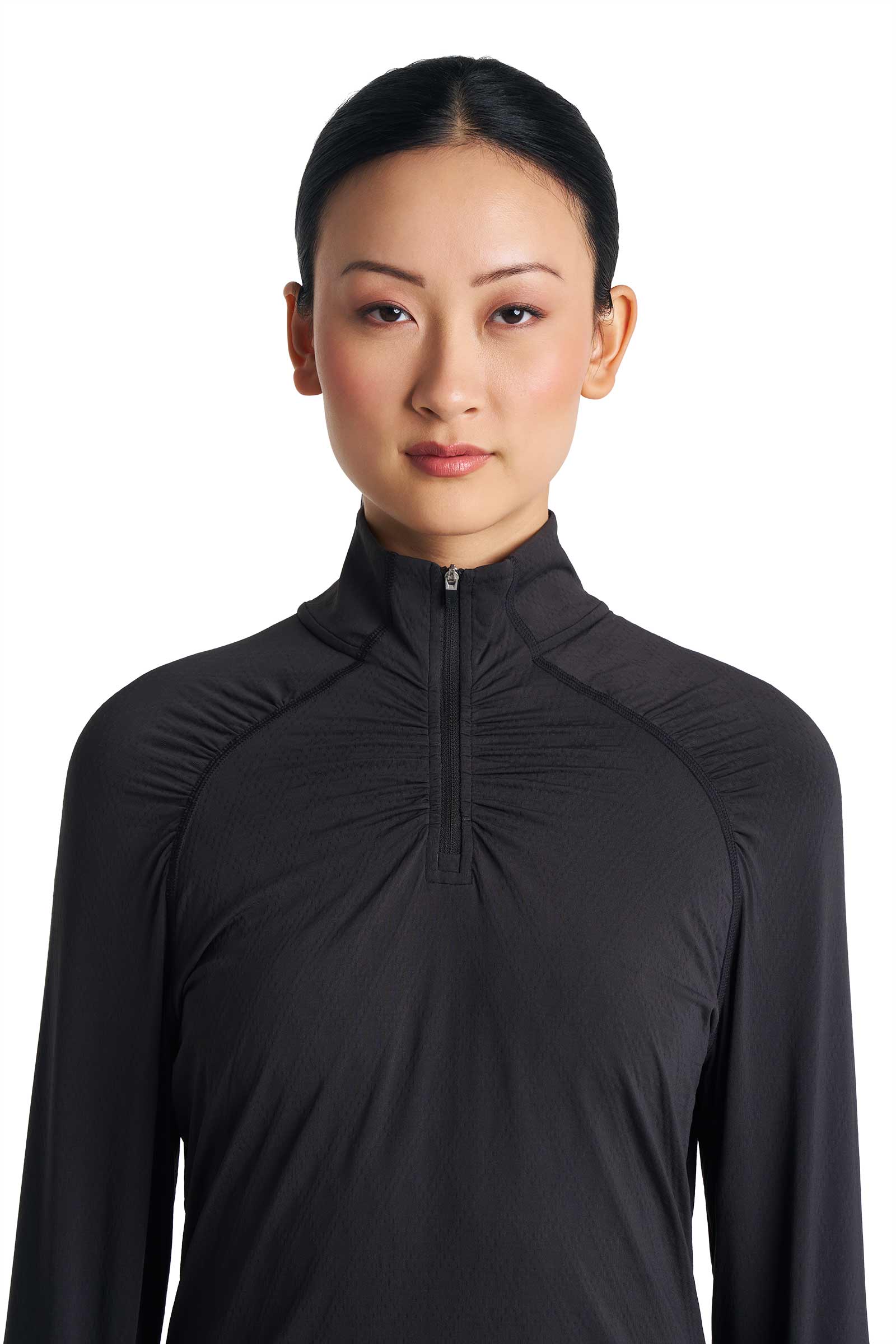 Women's Arabella Quarter-Zip Golf Shirt | Black Diamond Jacquard - Image 6