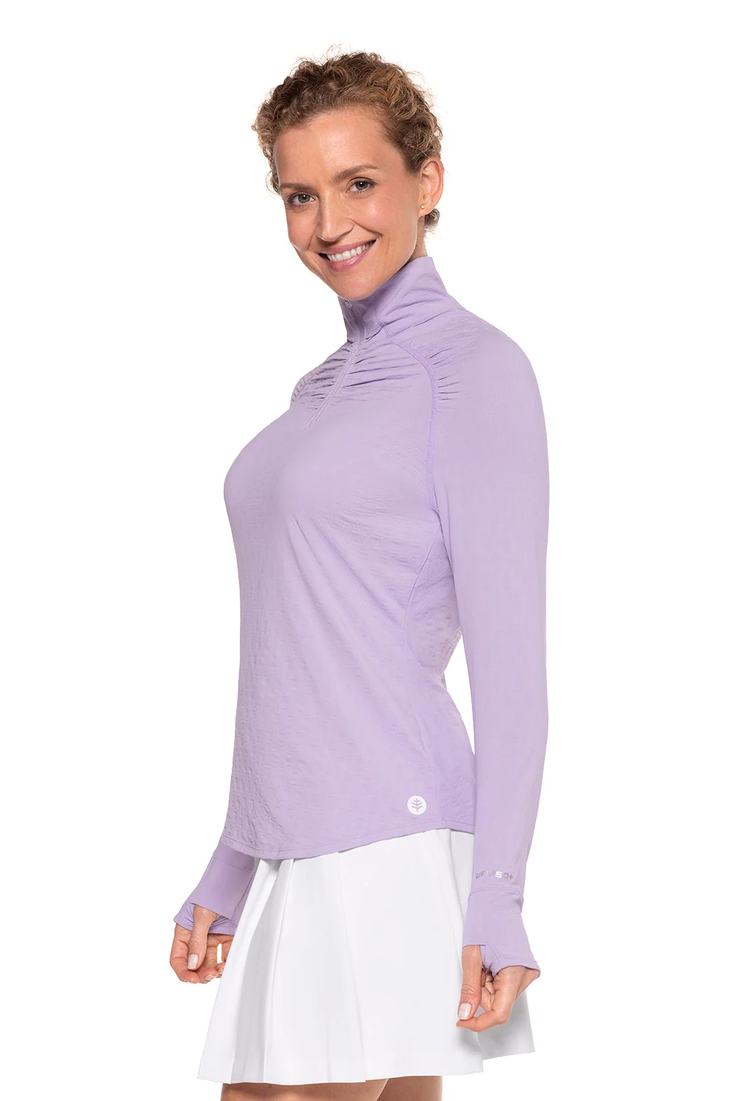 Women's Arabella Quarter-Zip Golf Shirt | Lavendula Diamond Jacquard - Image 2