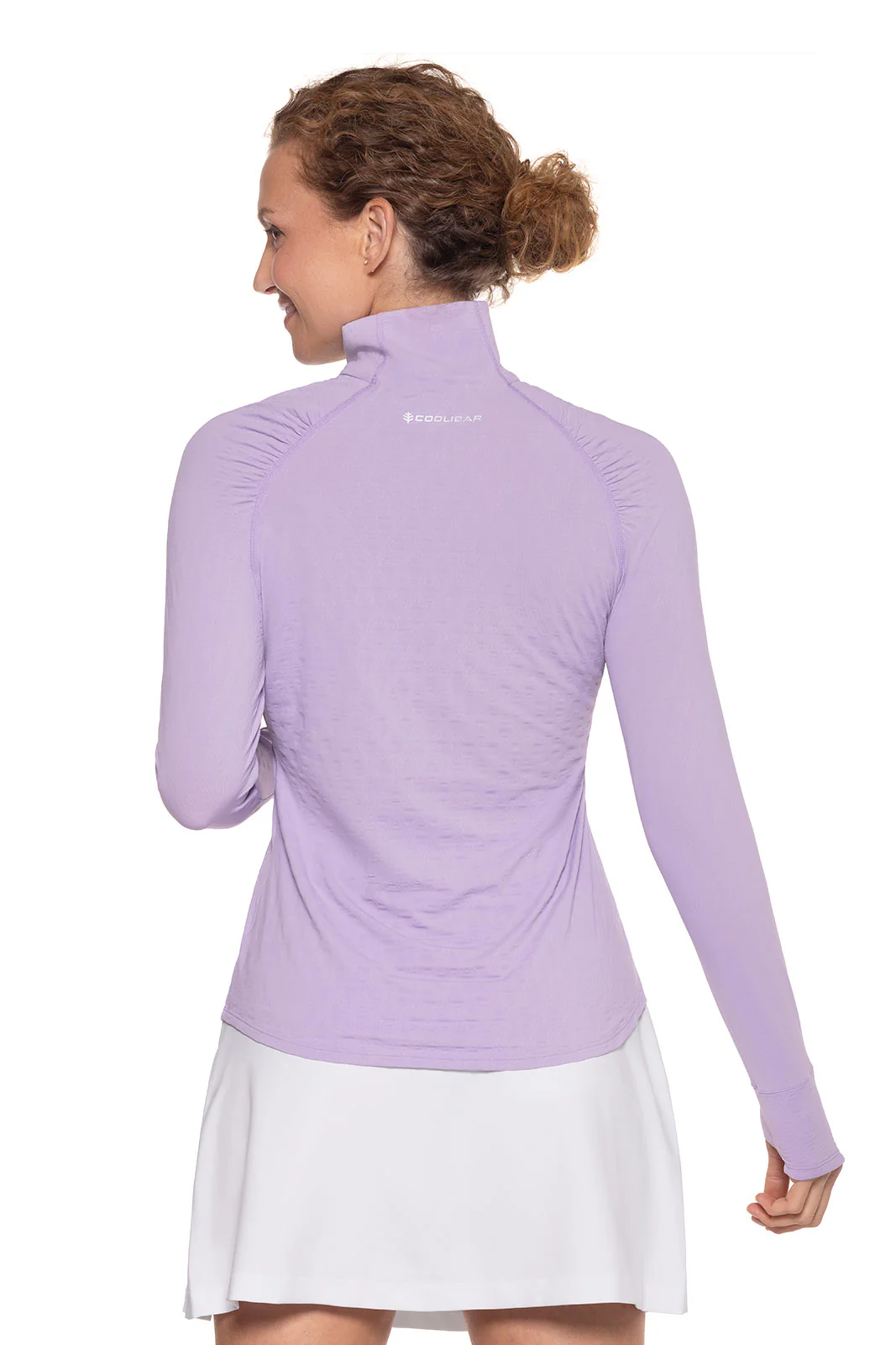 Women's Arabella Quarter-Zip Golf Shirt | Lavendula Diamond Jacquard - Image 3