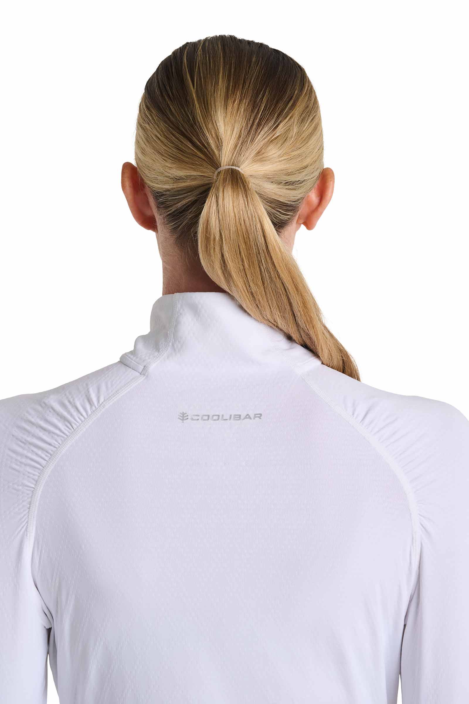 Women's Arabella Quarter-Zip Golf Shirt | White Diamond Jacquard - Image 6