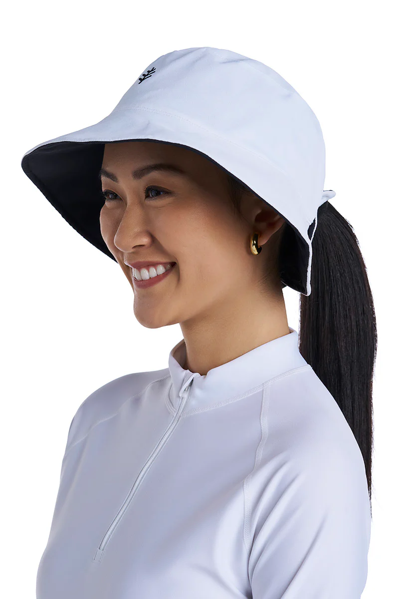 Women's Ariel Reversible Chlorine Resistant Pool Hat | White - Image 3
