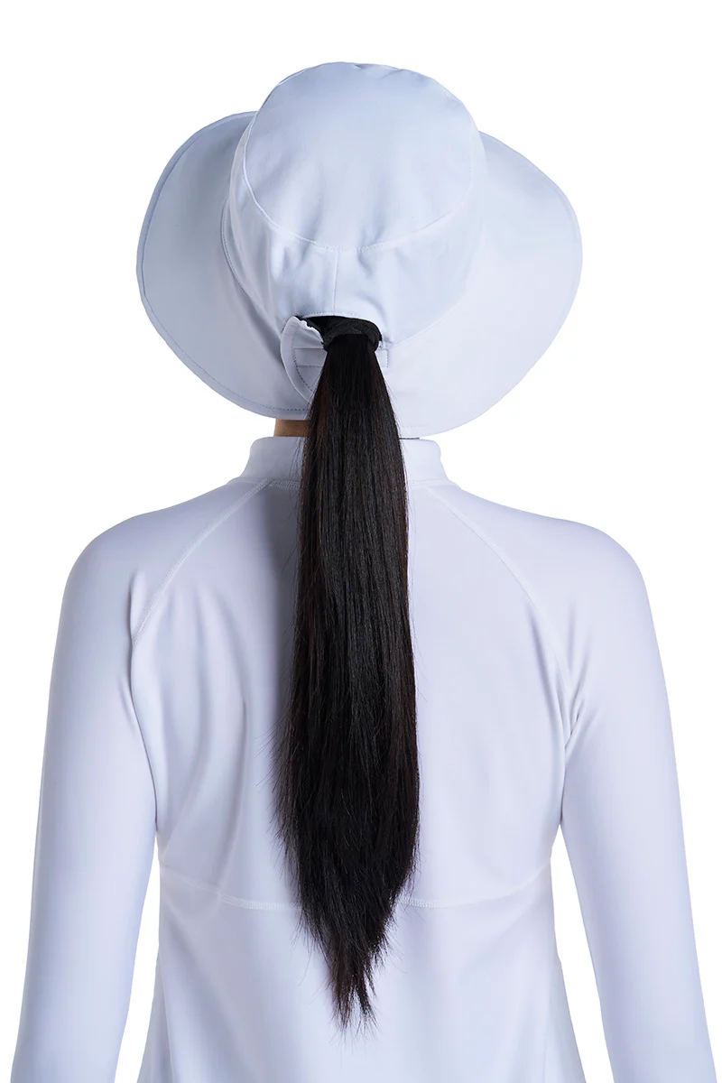 Women's Ariel Reversible Chlorine Resistant Pool Hat | White - Image 4