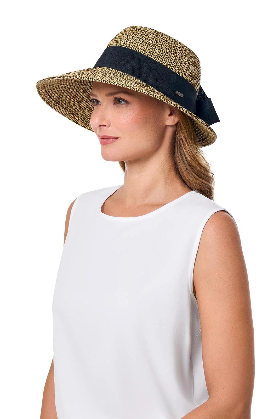 Clara Wide Brim Hat with Ribbon | Coffee - Image 3